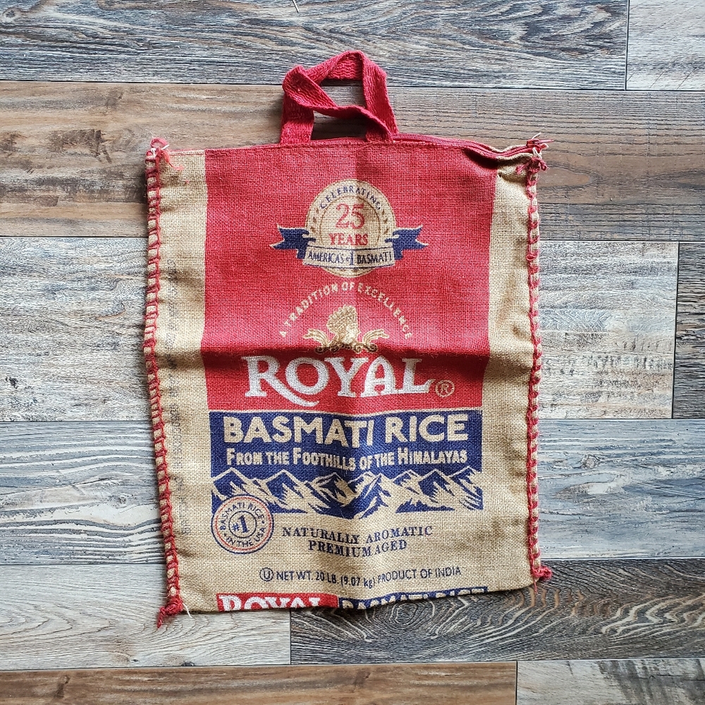 Brown Burlap Rice Bag